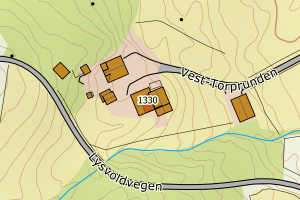Kartbilde fra WMS-tjeneste av avviket