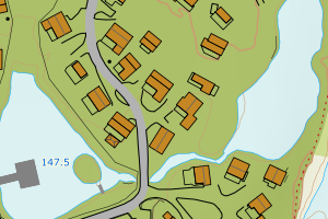 Kartbilde fra WMS-tjeneste av avviket