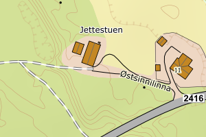 Kartbilde fra WMS-tjeneste av avviket