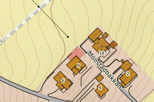 Kartbilde fra WMS-tjeneste av avviket