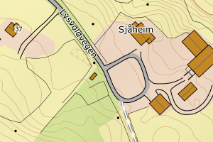 Kartbilde fra WMS-tjeneste av avviket