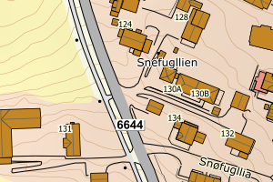 Kartbilde fra WMS-tjeneste av avviket