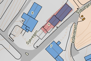 Kartbilde fra WMS-tjeneste av avviket