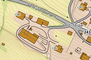Kartbilde fra WMS-tjeneste av avviket
