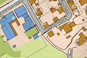 Kartbilde fra WMS-tjeneste av avviket