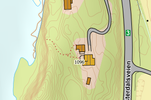 Kartbilde fra WMS-tjeneste av avviket