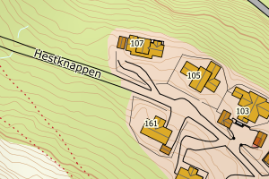 Kartbilde fra WMS-tjeneste av avviket