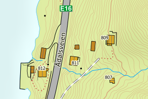 Kartbilde fra WMS-tjeneste av avviket