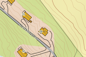 Kartbilde fra WMS-tjeneste av avviket