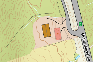Kartbilde fra WMS-tjeneste av avviket