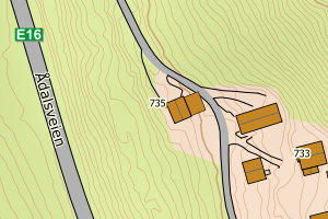 Kartbilde fra WMS-tjeneste av avviket