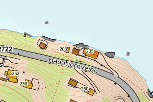 Kartbilde fra WMS-tjeneste av avviket