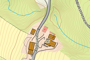 Kartbilde fra WMS-tjeneste av avviket