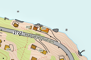 Kartbilde fra WMS-tjeneste av avviket