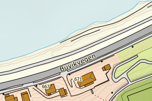 Kartbilde fra WMS-tjeneste av avviket