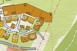 Kartbilde fra WMS-tjeneste av avviket