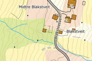 Kartbilde fra WMS-tjeneste av avviket