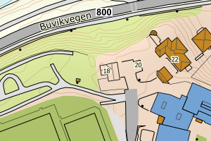 Kartbilde fra WMS-tjeneste av avviket