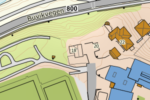 Kartbilde fra WMS-tjeneste av avviket