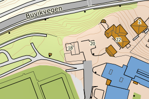 Kartbilde fra WMS-tjeneste av avviket