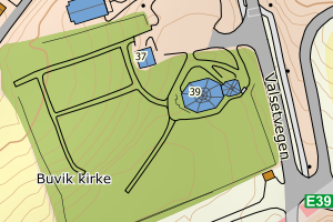 Kartbilde fra WMS-tjeneste av avviket