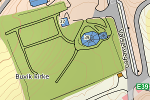 Kartbilde fra WMS-tjeneste av avviket