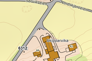 Kartbilde fra WMS-tjeneste av avviket