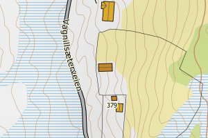 Kartbilde fra WMS-tjeneste av avviket