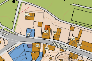 Kartbilde fra WMS-tjeneste av avviket