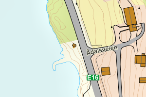 Kartbilde fra WMS-tjeneste av avviket