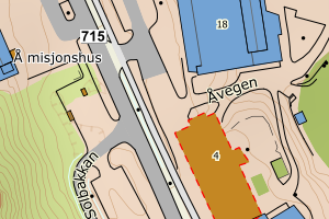 Kartbilde fra WMS-tjeneste av avviket