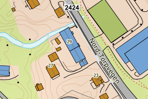 Kartbilde fra WMS-tjeneste av avviket