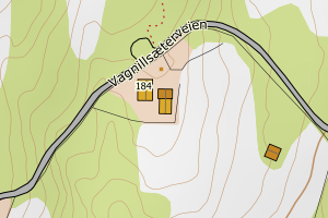 Kartbilde fra WMS-tjeneste av avviket