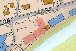 Kartbilde fra WMS-tjeneste av avviket