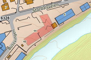 Kartbilde fra WMS-tjeneste av avviket