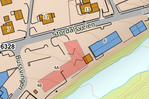 Kartbilde fra WMS-tjeneste av avviket