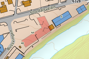 Kartbilde fra WMS-tjeneste av avviket