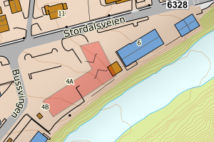 Kartbilde fra WMS-tjeneste av avviket