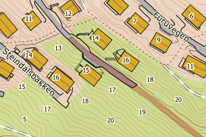 Kartbilde fra WMS-tjeneste av avviket