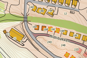 Kartbilde fra WMS-tjeneste av avviket