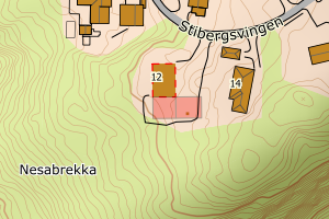 Kartbilde fra WMS-tjeneste av avviket