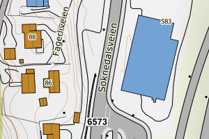 Kartbilde fra WMS-tjeneste av avviket