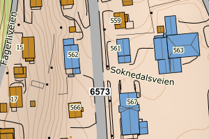 Kartbilde fra WMS-tjeneste av avviket