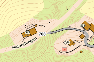 Kartbilde fra WMS-tjeneste av avviket