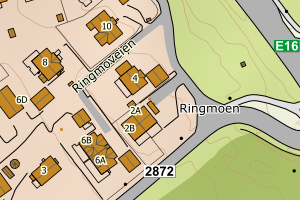 Kartbilde fra WMS-tjeneste av avviket