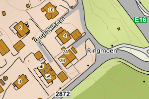 Kartbilde fra WMS-tjeneste av avviket