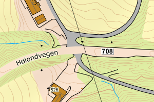 Kartbilde fra WMS-tjeneste av avviket