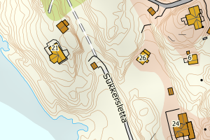Kartbilde fra WMS-tjeneste av avviket