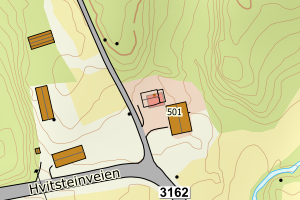 Kartbilde fra WMS-tjeneste av avviket