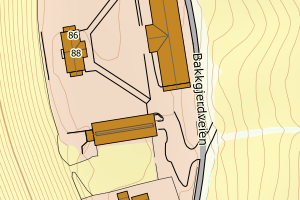 Kartbilde fra WMS-tjeneste av avviket
